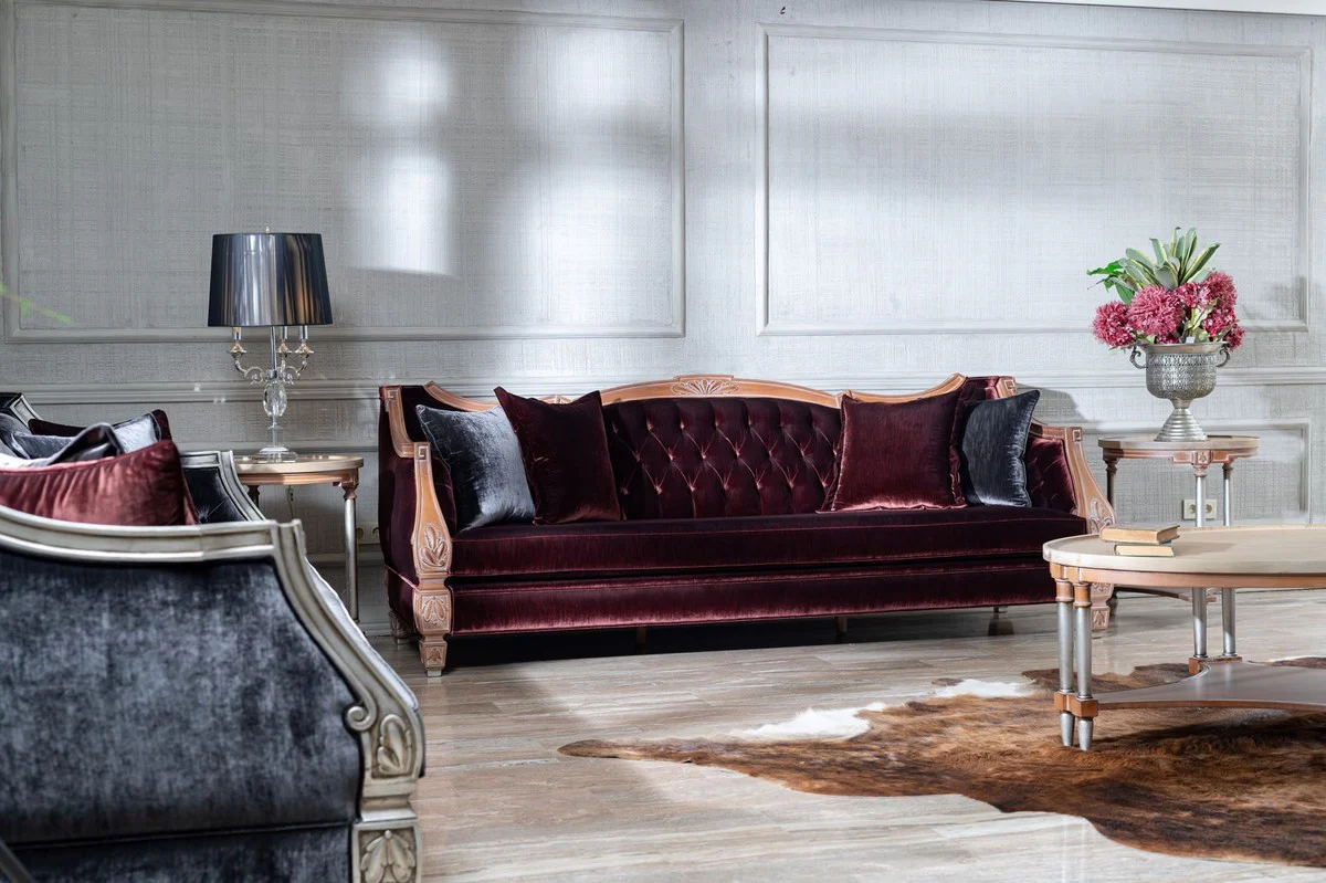 Luxury Baroque Living Room Sofa Bordeaux Red / Beige - Magnificent Baroque Living Room & Hotel Furniture