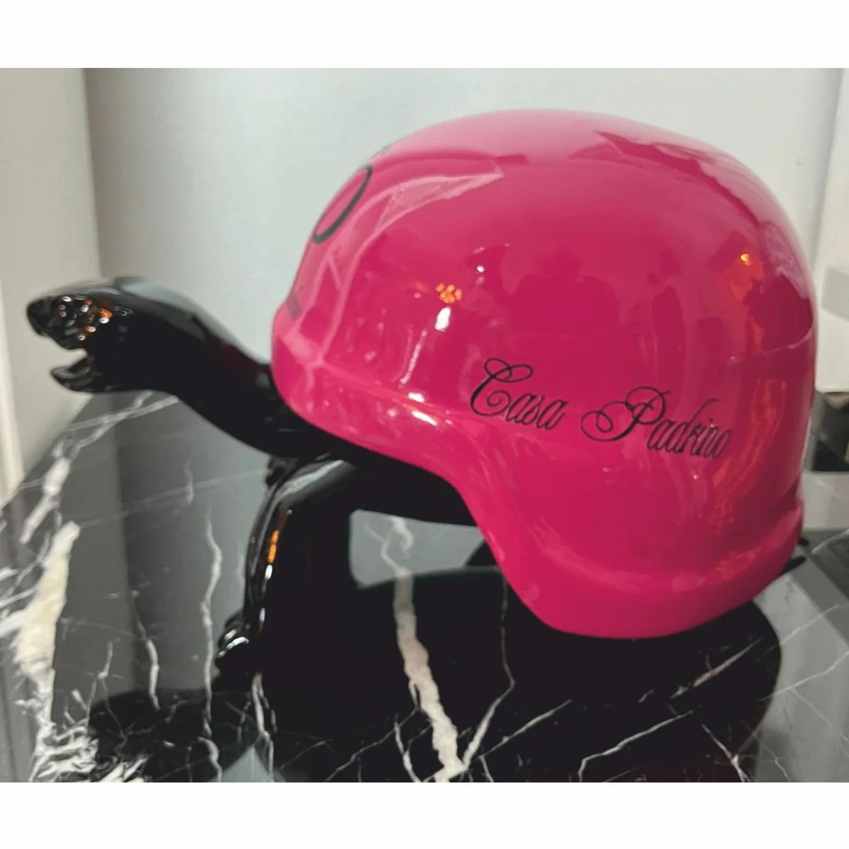 Luxury decorative figure turtle black / pink 40 cm - decorative sculpture