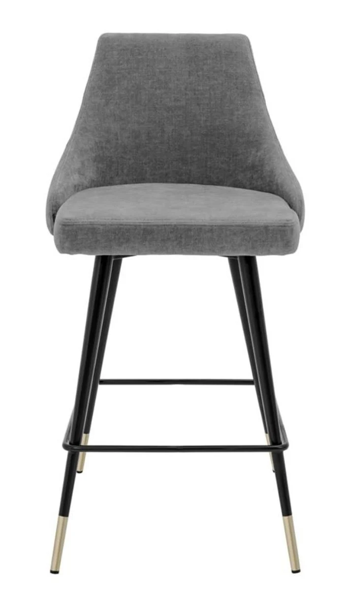 Luxury bar chair gray / black 47 x 52 x H. 91 cm - luxury bar furniture