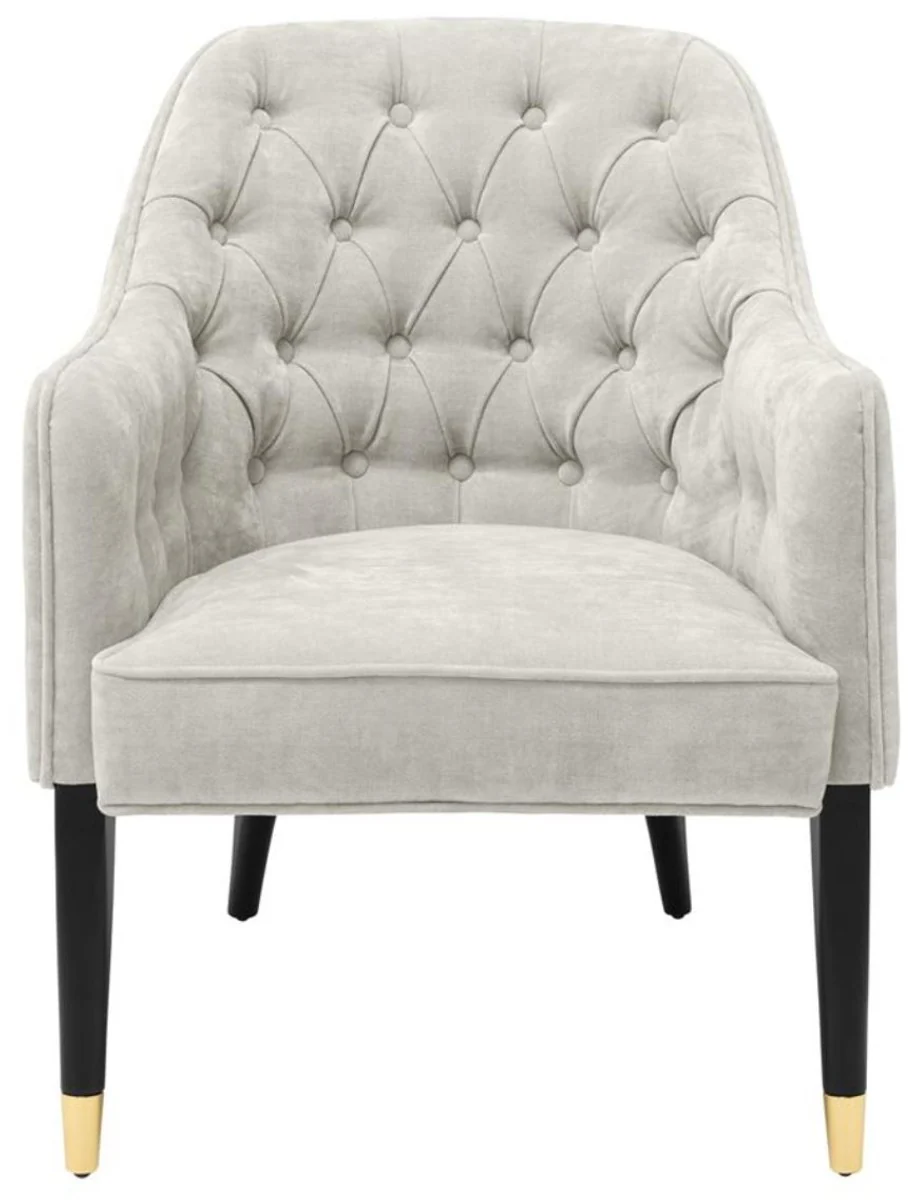 Luxury armchair sand / black / gold 65 x 80 x H. 88 cm - Chesterfield Furniture