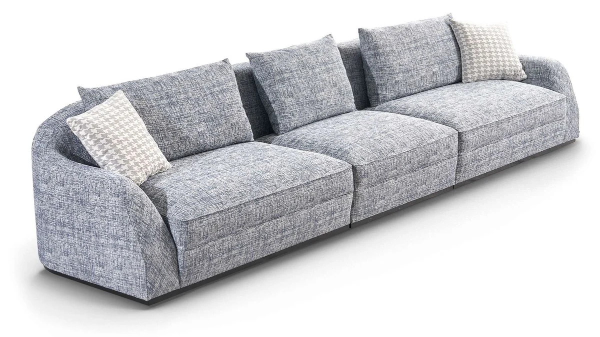 Luxury sofa blue / gray / black 308 x 106 x H. 83 cm - living room sofa - hotel sofa - living room furniture - living room furniture - hotel furniture - luxury furniture - luxury furniture