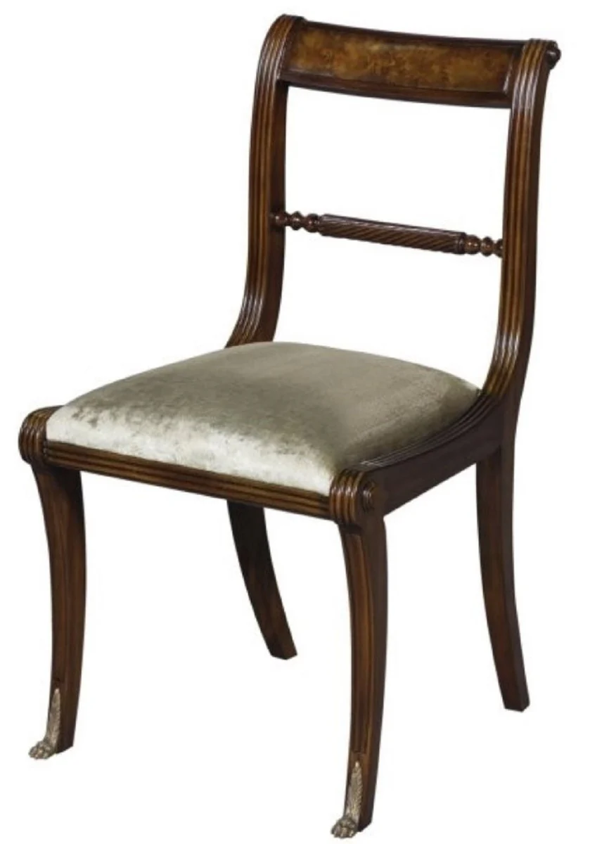 Luxury baroque dining room chair brown / gold 50 x 51 x H. 86 cm - luxury quality