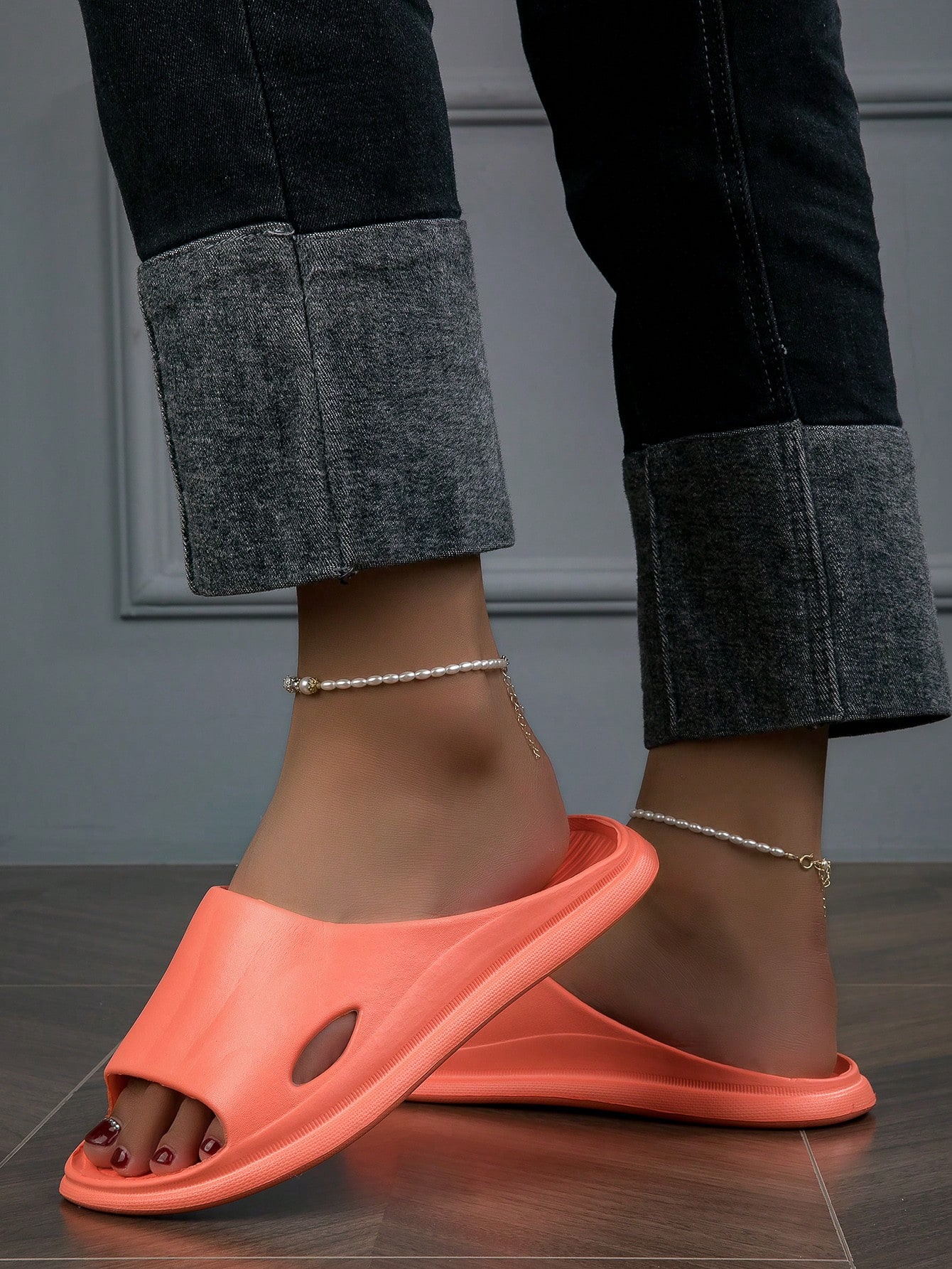 Women’s Eva Silent Indoor Slippers, Non-slip & Comfortable Open Toe Casual House Slides