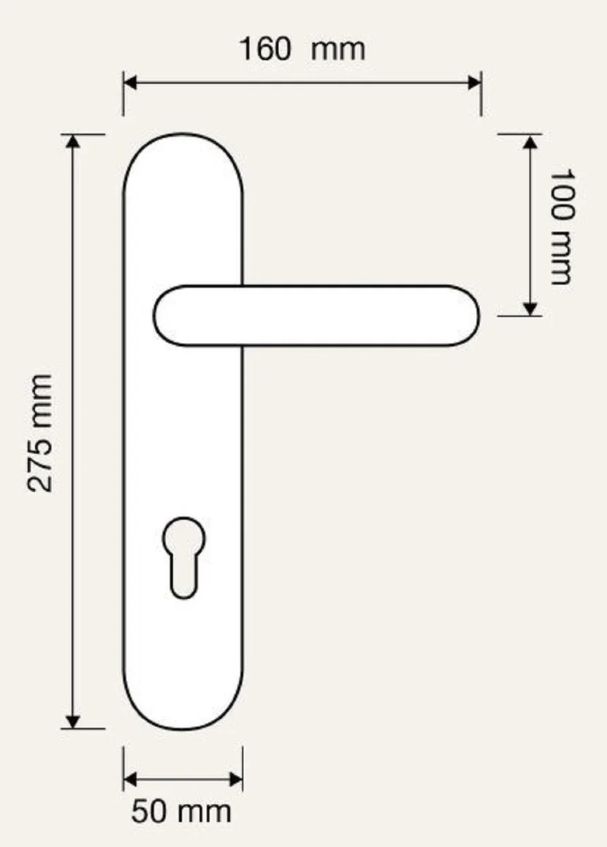 Luxury door handle set gold 16 x H. 27.5 cm - door handles set with Swarovski crystals