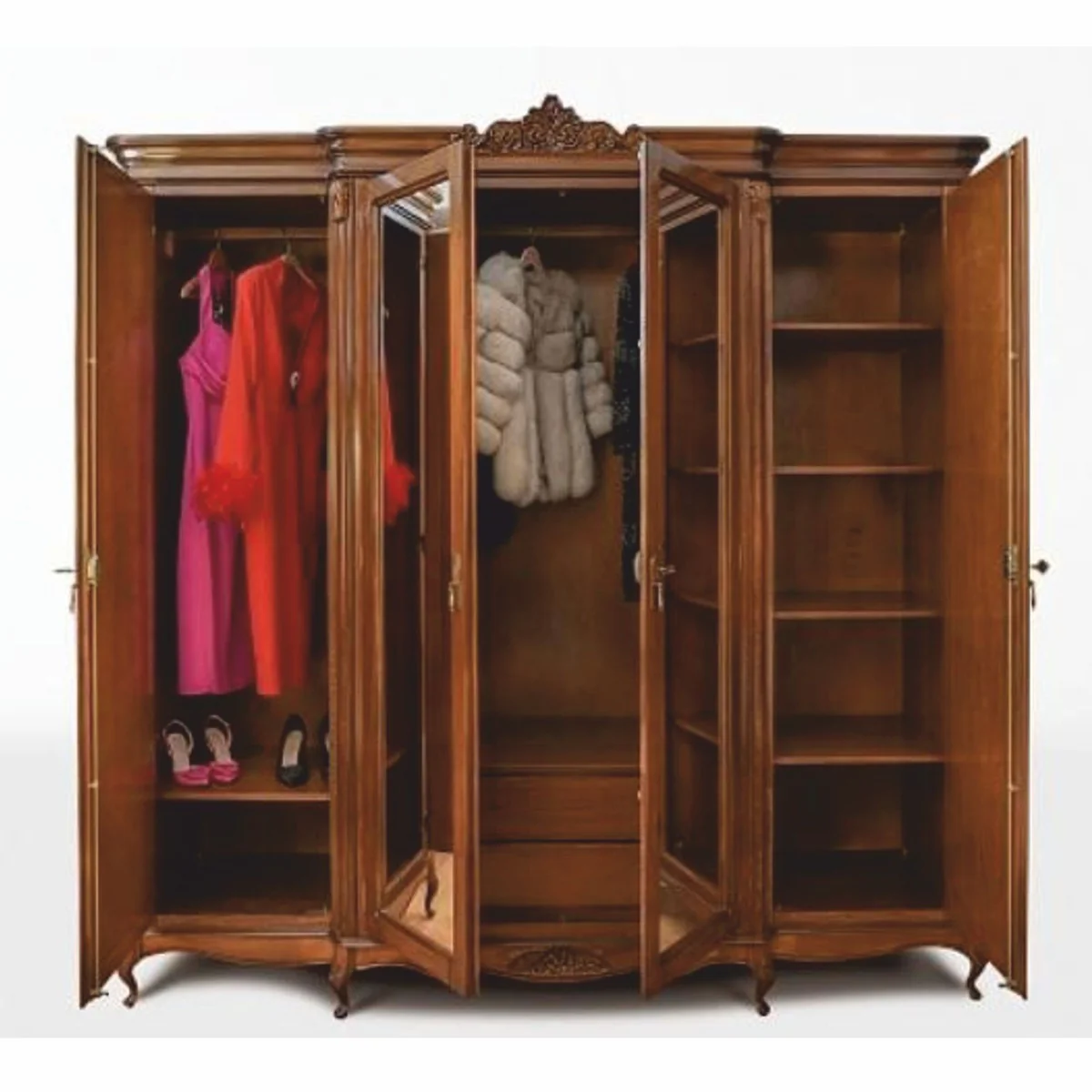 Luxury Baroque Bedroom Cabinet Brown 235.2 cm - Baroque Bedroom Furniture
