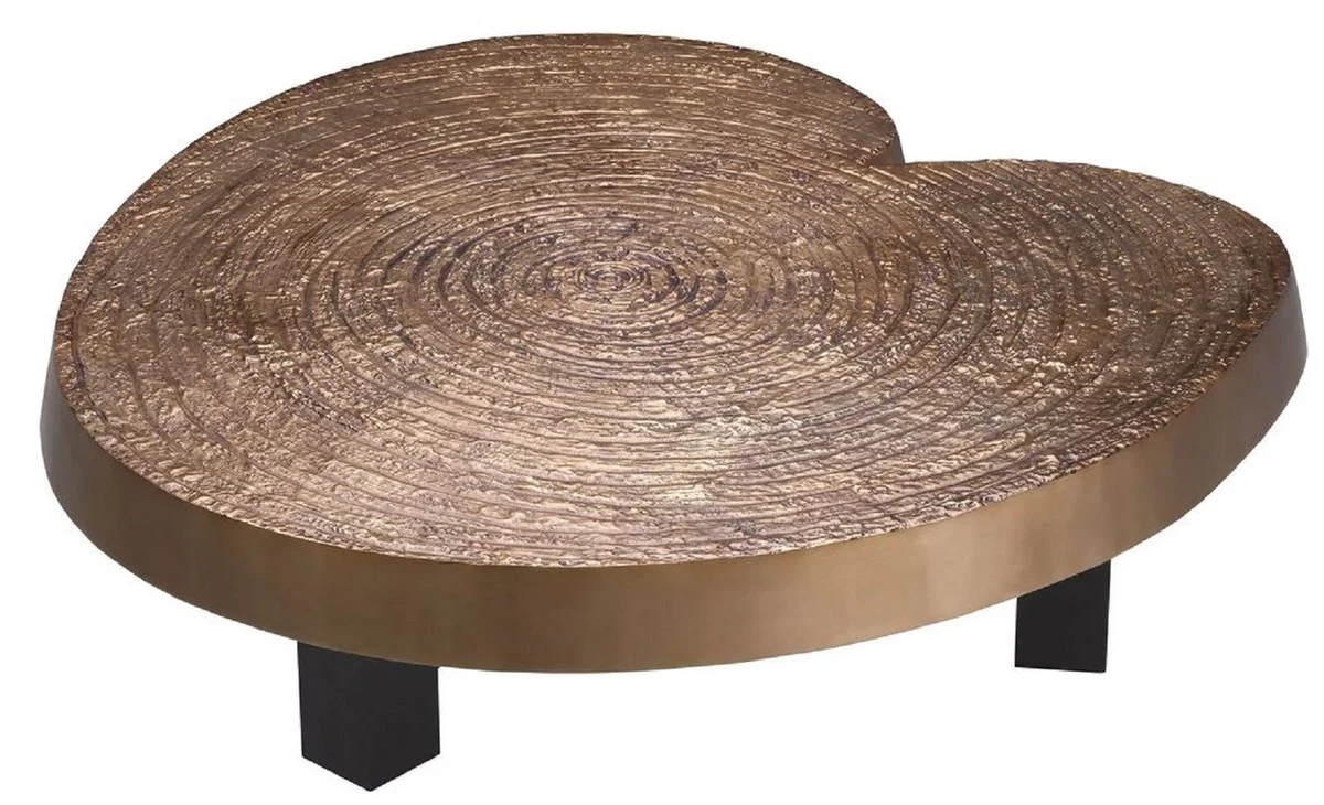 Luxury coffee table antique gold / black 105 x 110 x H. 35 cm - Modern living room table with aluminum table top - Living room furniture - Luxury furniture