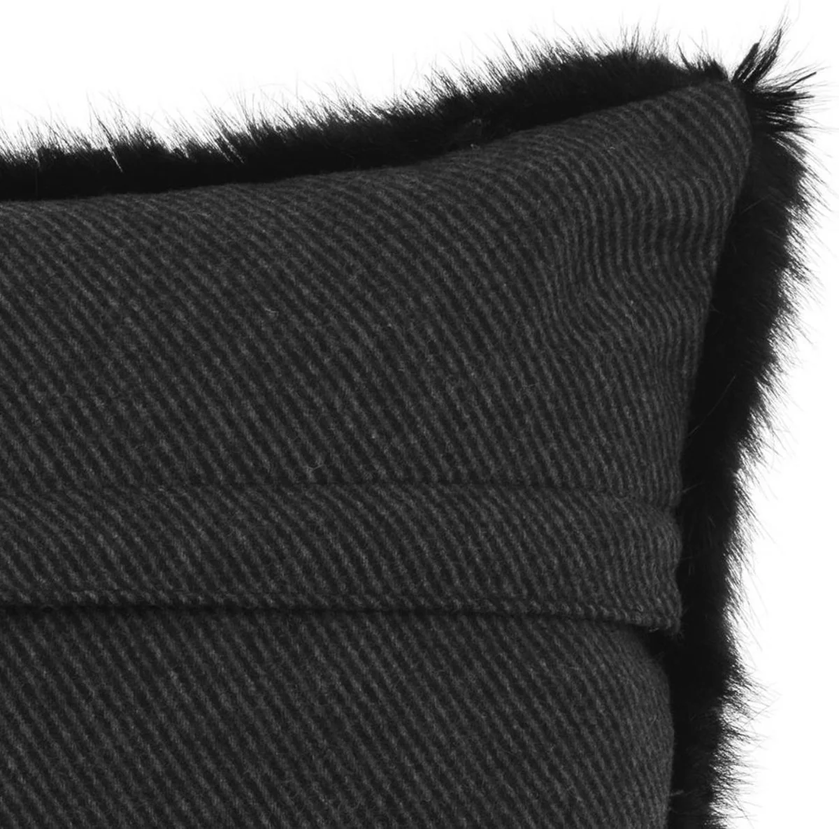 Luxury faux fur cushion black 60 x 40 cm - living room decoration accessories