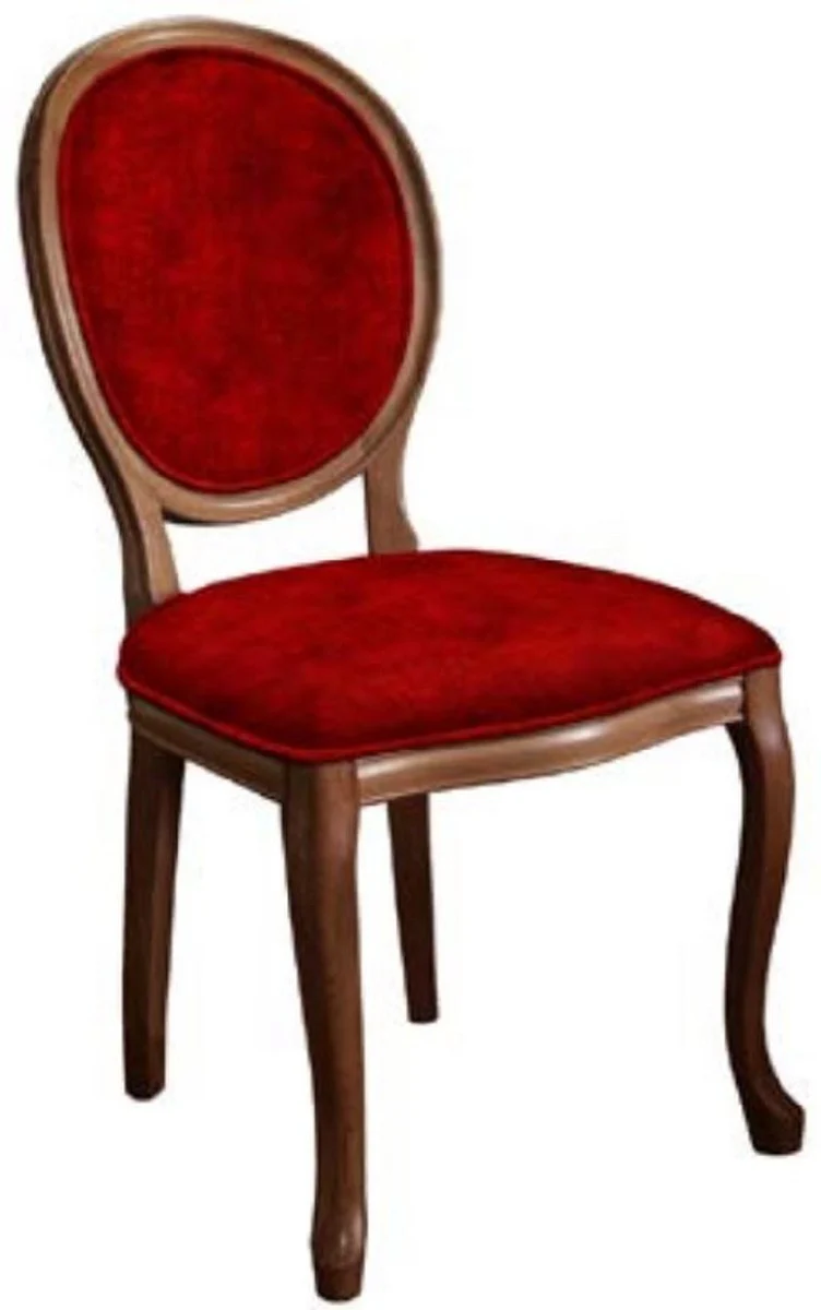 Baroque Dining Room Chair Set Bordeaux Red / Brown - 6 Handmade Kitchen Chairs in Baroque Style - Baroque Dining Room Furniture