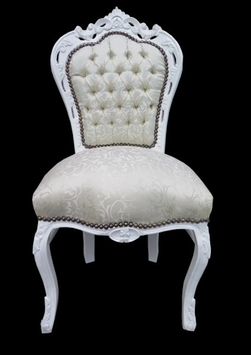 Baroque Dining Room Chair White Pattern / White - Antique Furniture - Limited Edition