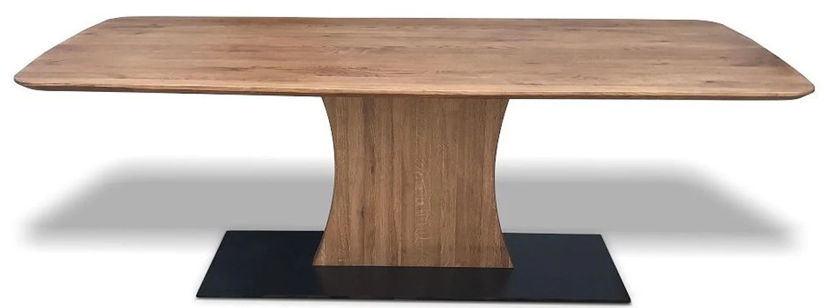 Luxury oak wood dining table with metal base - All colors & sizes - Rustic & solid