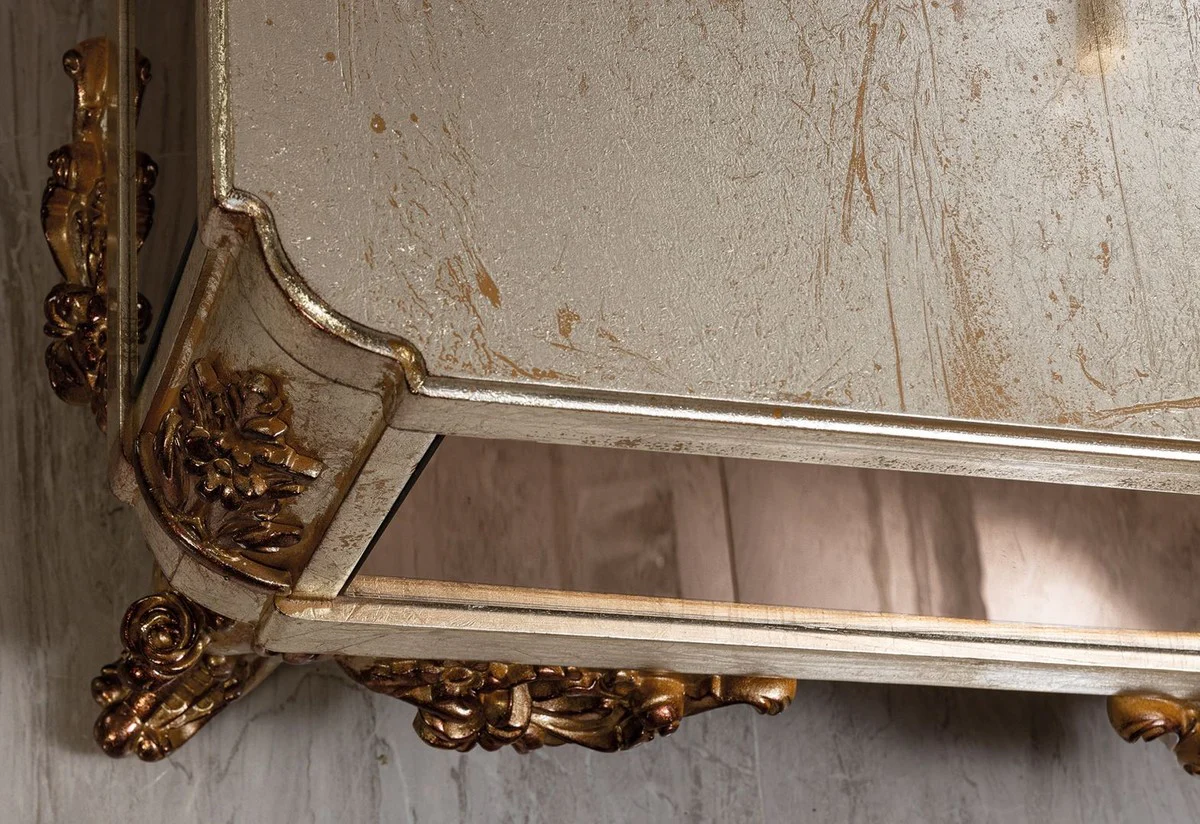 Luxury Baroque Coffee Table Antique Silver / Copper / Gold - Mirrored Baroque Style Living Room Table - Baroque Style Living Room Furniture - Baroque Furniture - Luxury Baroque Style Furniture