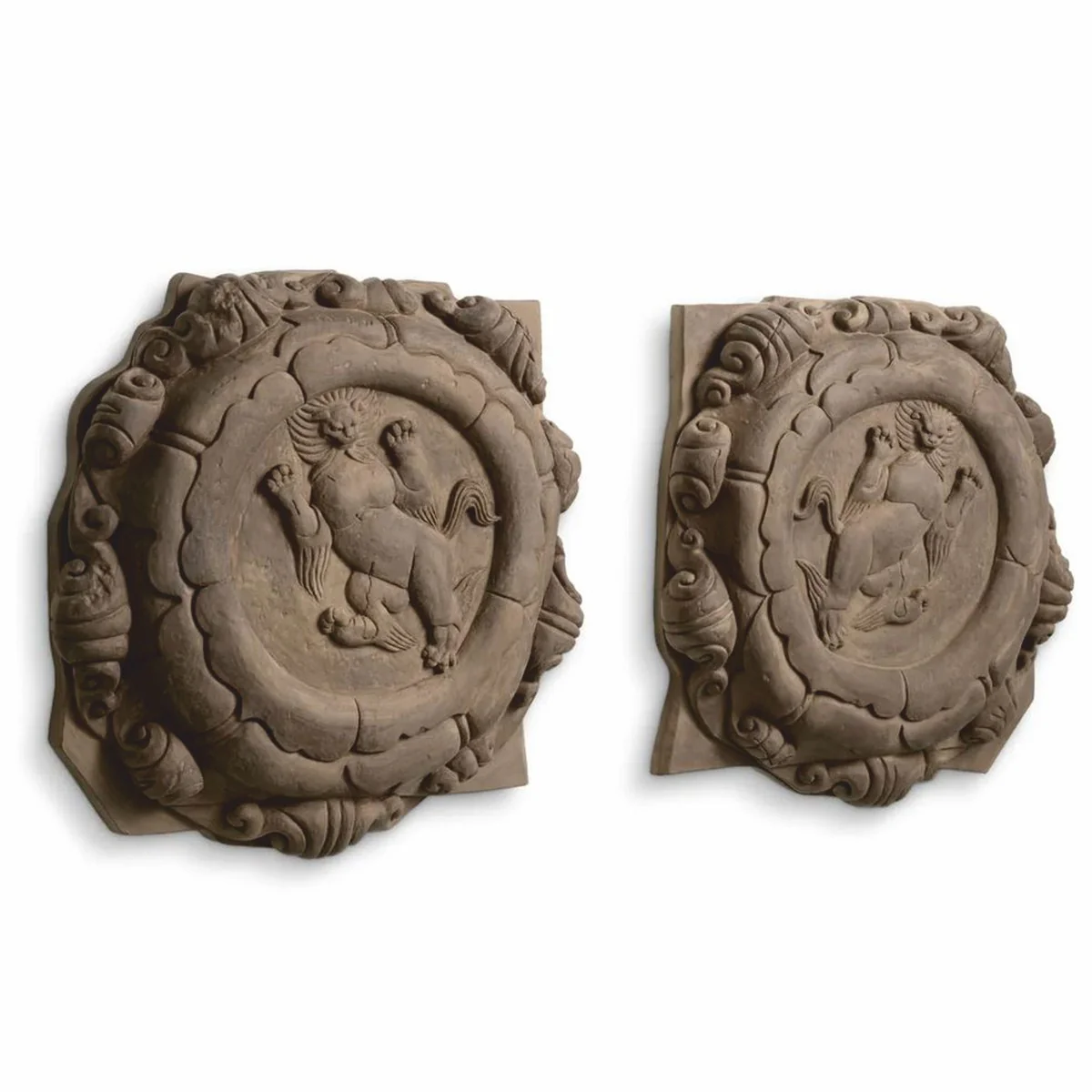 Luxury Baroque wall relief set lions brown 55 cm - Baroque wall decoration