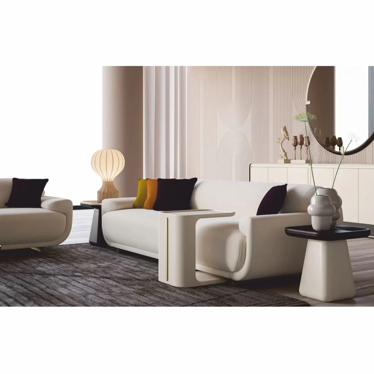 Luxury side table cream H. 51 cm - living room & hotel furniture