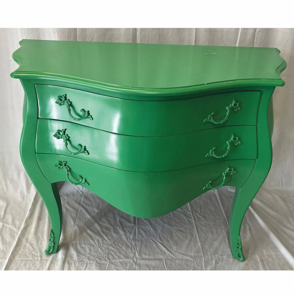 Baroque chest of drawers with 3 drawers green 120 cm - 1B goods
