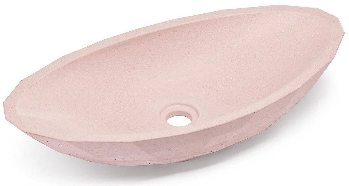 Luxury washbasin bowl pink 60.9 x 29.7 x H. 11.9 cm - Handmade concrete washbasin - Bathroom accessories - Luxury bathroom accessories