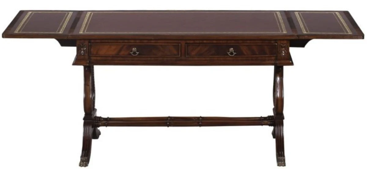 Luxury baroque coffee table dark brown / brown 84 x 56.3 x H. 49.5 cm - living room furniture