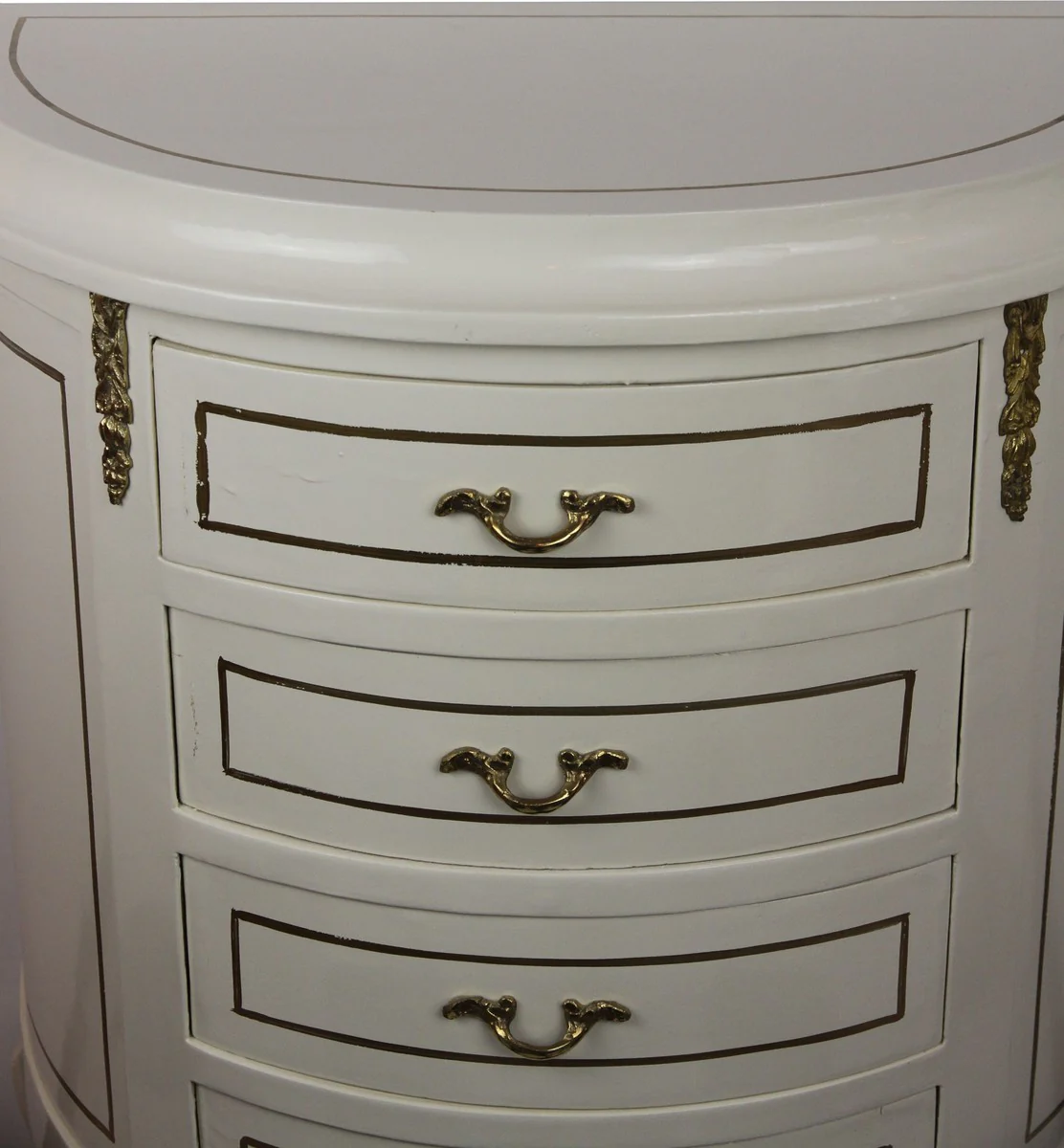 Baroque chest of drawers cream/gold width 68 cm - antique style furniture