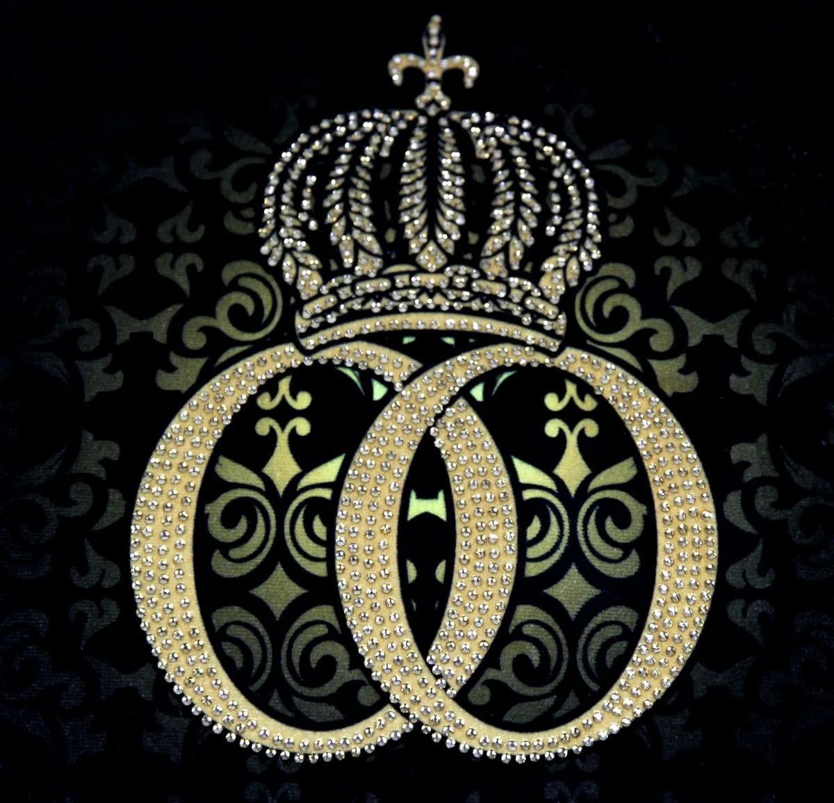 Harald Glööckler luxury decorative baroque cushion Pompöös by black / gold crown deluxe with rhinestones and tassels - Glööckler cushion AAA