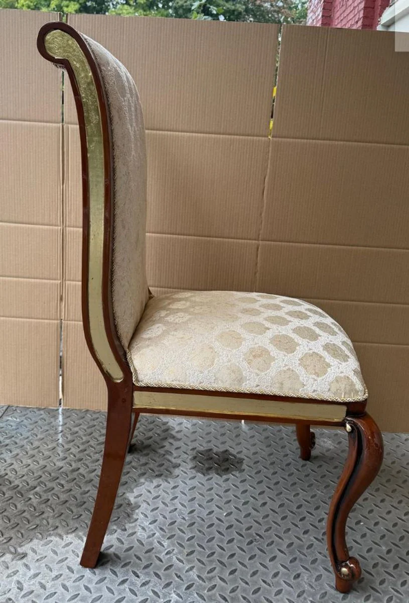 Luxury Baroque Dining Room Chair Gold / Brown H. 105 cm - Dining Room Furniture