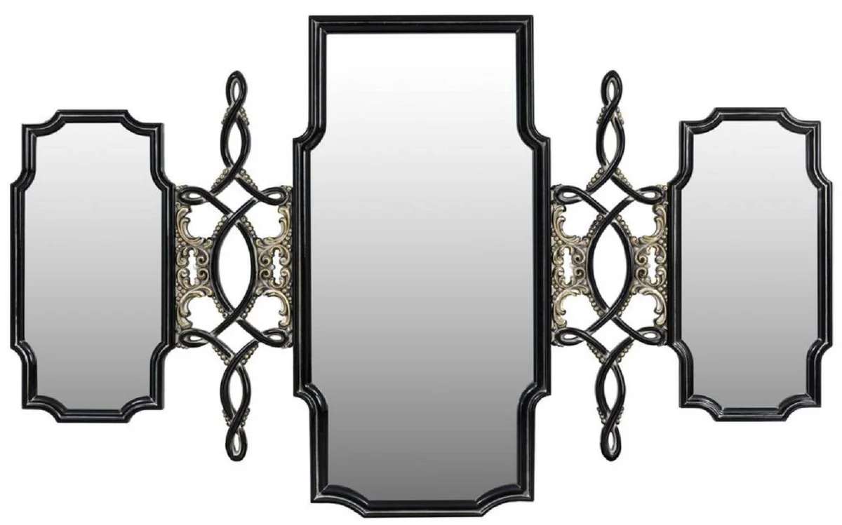 Luxury baroque mirror black / gold - magnificent handmade wall mirror in baroque style - antique style wardrobe mirror - living room mirror - baroque furniture