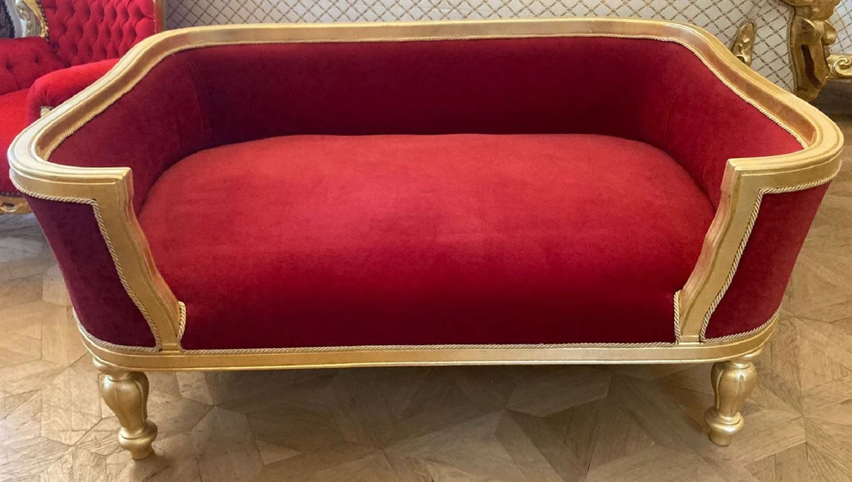 Baroque dog bed & cat bed burgundy red / gold - handmade dog & cat sofa in baroque style - baroque dog & cat furniture - baroque animal furniture
