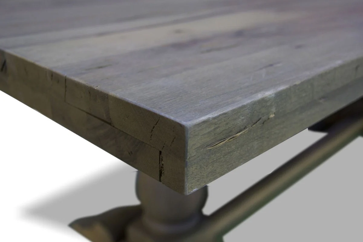 Country Style Dining Table Gray - Various Sizes - Rustic Solid Wood Kitchen Table - Rustic Solid Wood Dining Room Furniture - Country Style Dining Room Furniture