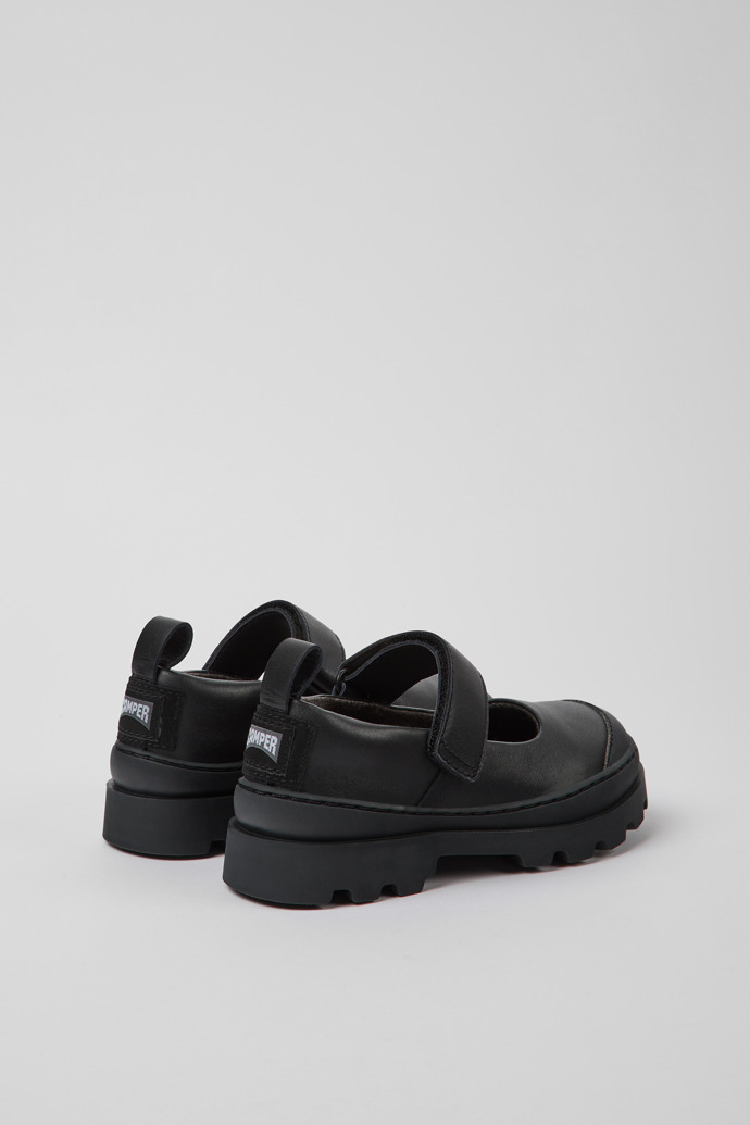 Brutus Black Leather Mary Janes for Boys