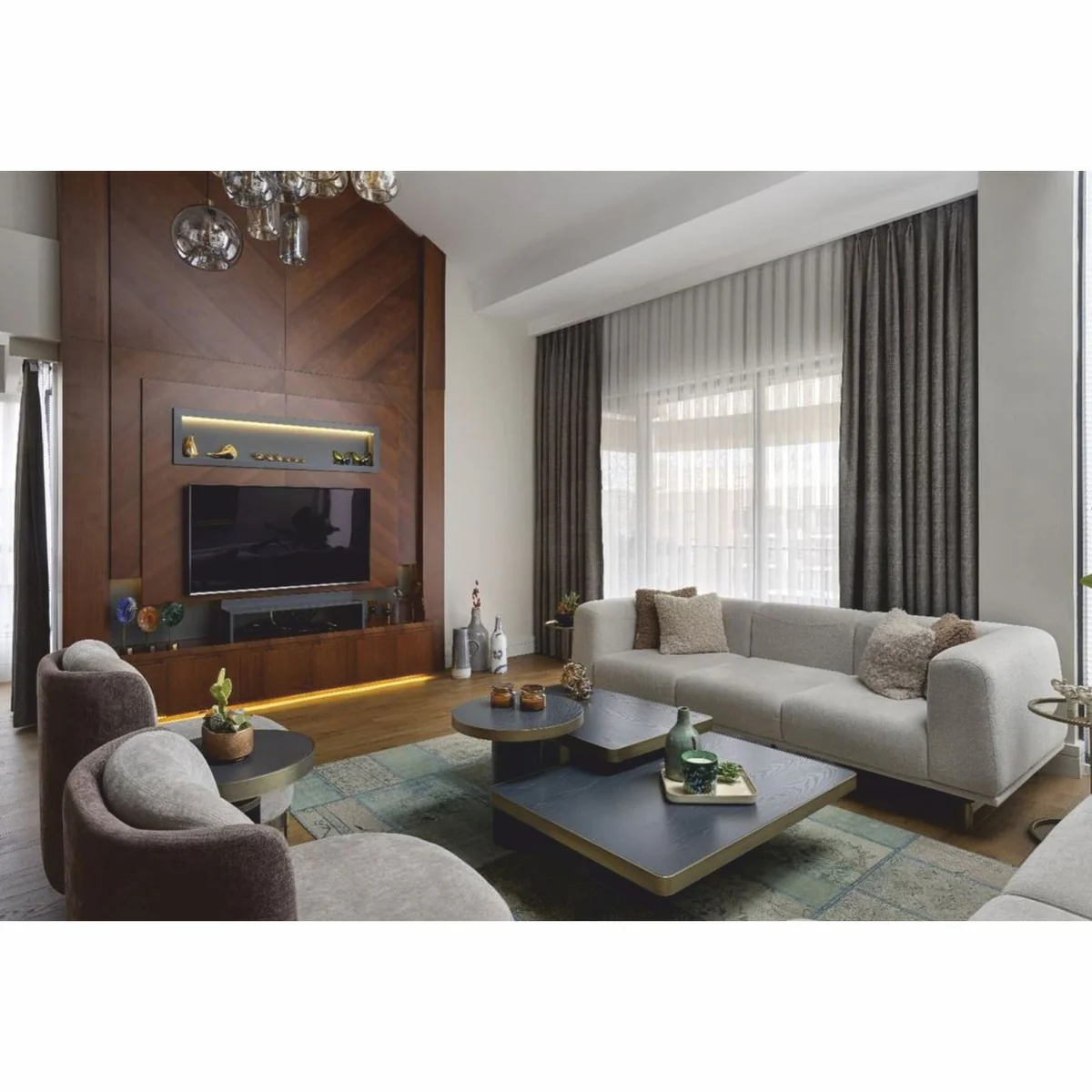 Luxury Sofa Gray / Brass 240 cm - Living Room & Hotel Interior