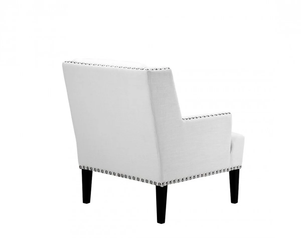 Designer Art Deco Club Armchair White - Luxury Club Armchair