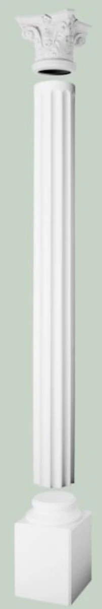 Baroque decorative element column white 22 x 22 x H. 199.5 cm - magnificent wall decoration - baroque decoration