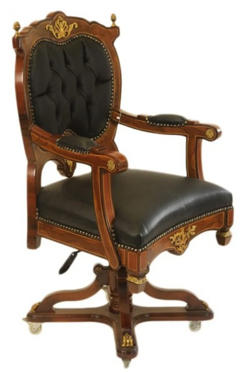 Baroque office chair executive chair mahogany / brown - swivel chair - office armchair