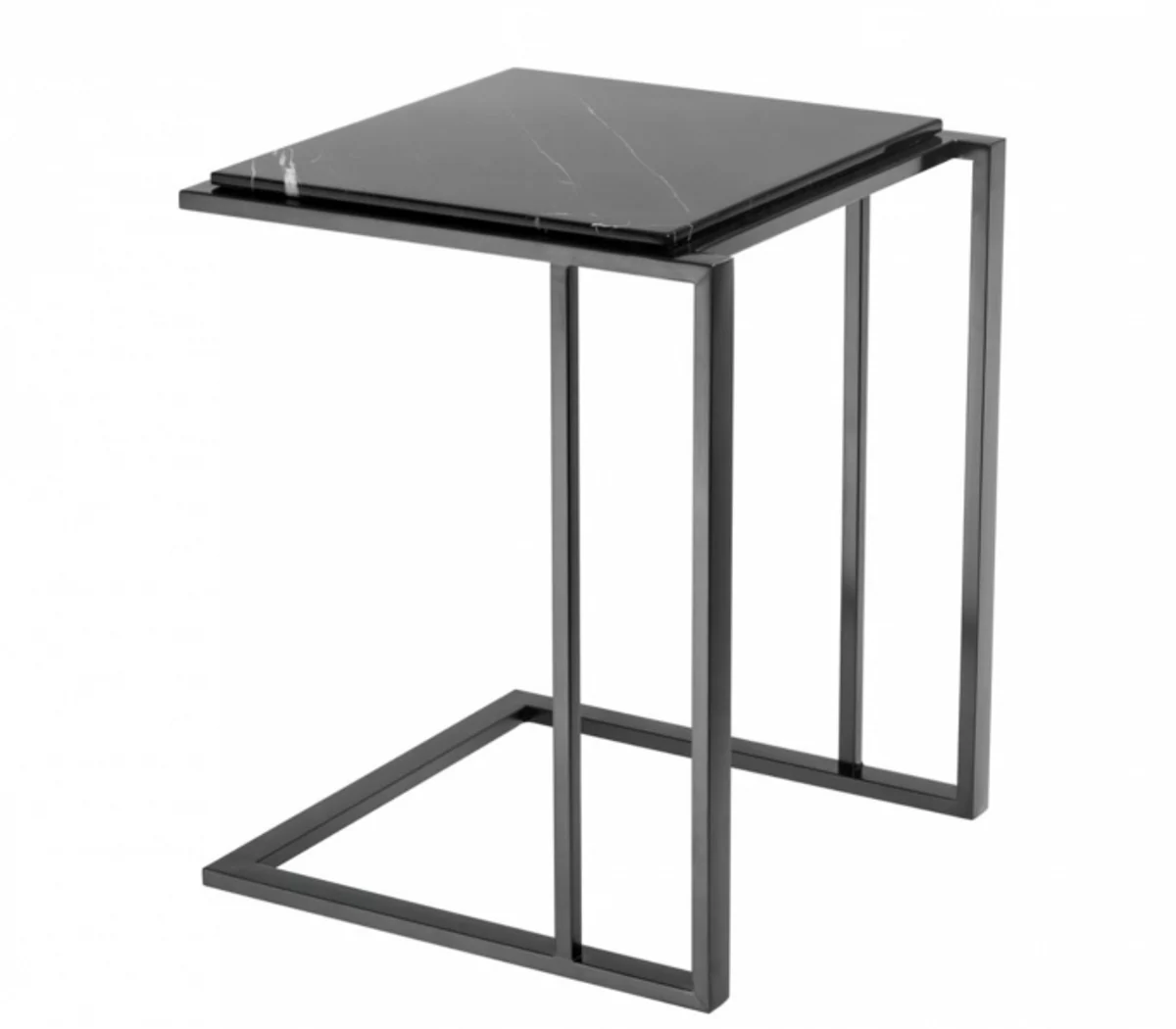 Luxury Art Deco designer side table bronze with black marble top - designer side table furniture