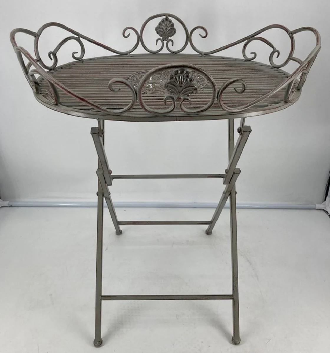 Art Nouveau garden table antique gray 62 x 49 x H. 70 cm - Nostalgic metal table - Nostalgic metal garden & patio furniture