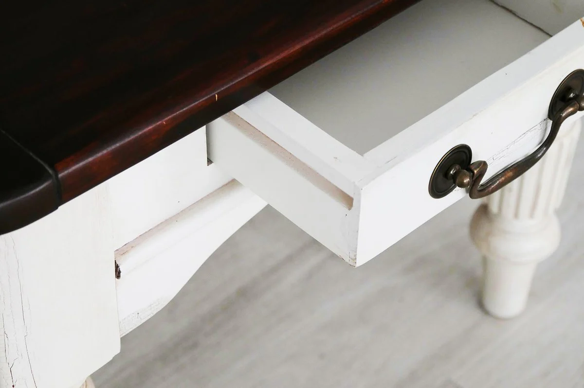 Country house style coffee table 60 x 60 x H. 45 cm - Various colors - Solid wood living room table with drawer - Living room furniture