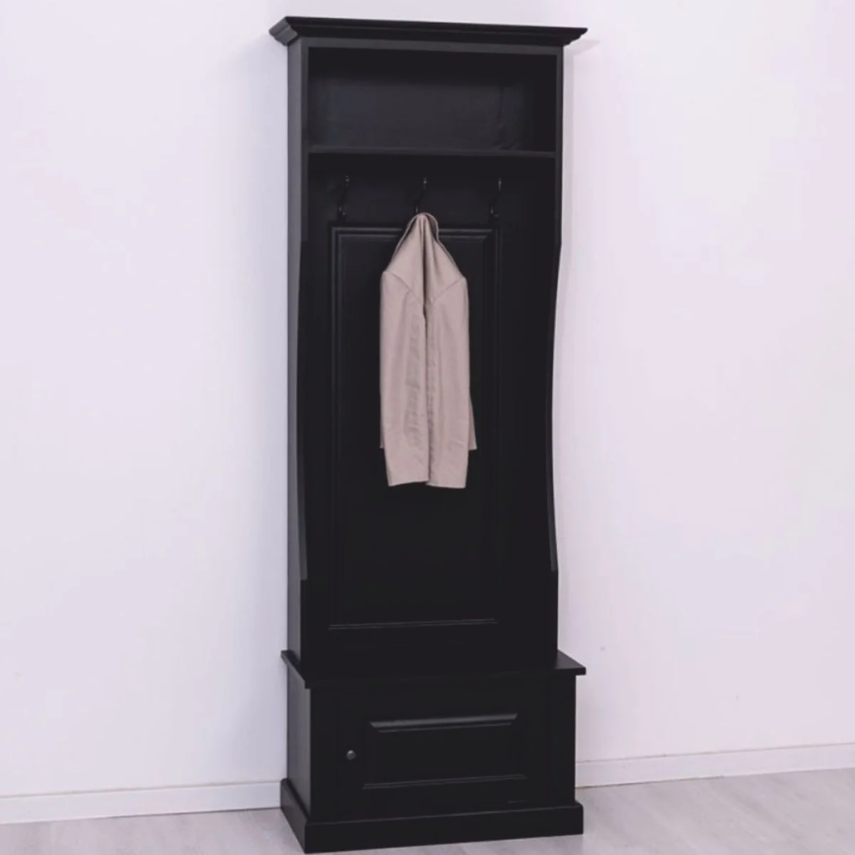 Country house style wardrobe black 80 x H. 210 cm - wardrobe furniture
