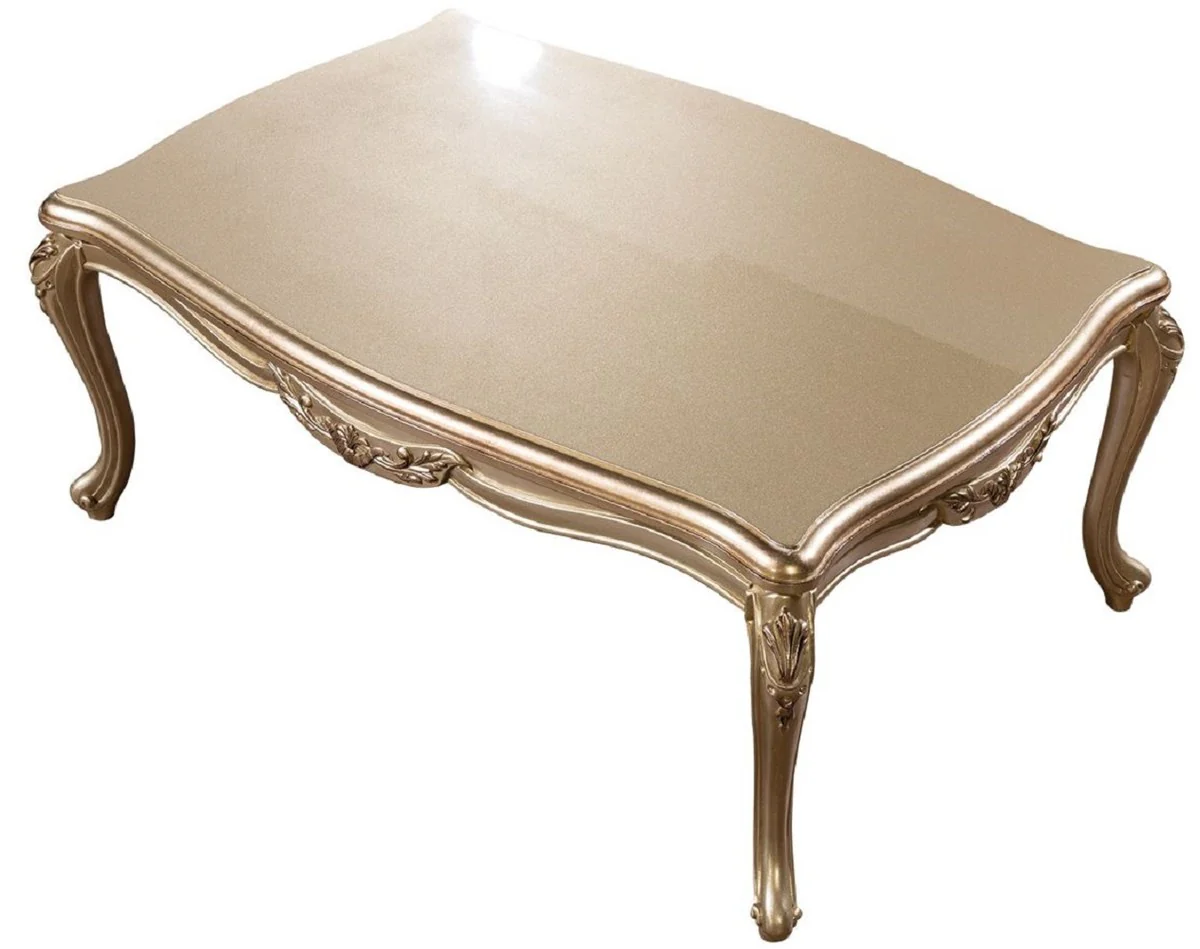 Luxury Baroque Coffee Table Gold - Rectangular Baroque Style Living Room Table - Baroque Style Living Room Furniture - Baroque Furniture - Luxury Furniture in Baroque Style - Noble & Magnificent