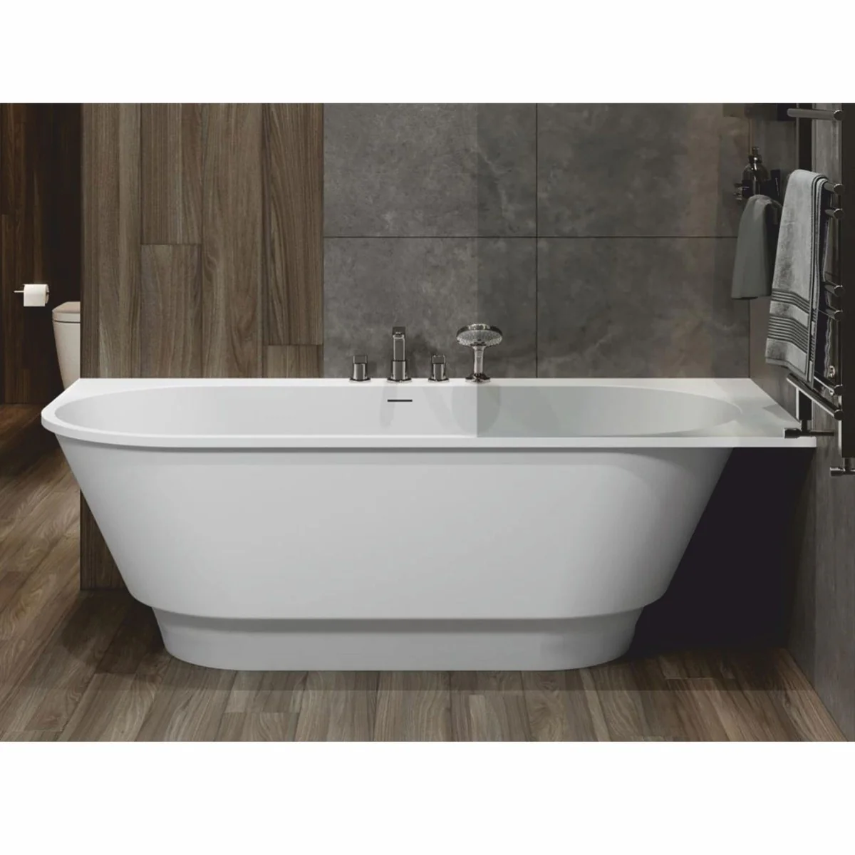 Freestanding luxury bathtub matt white 190 cm - bathroom furniture