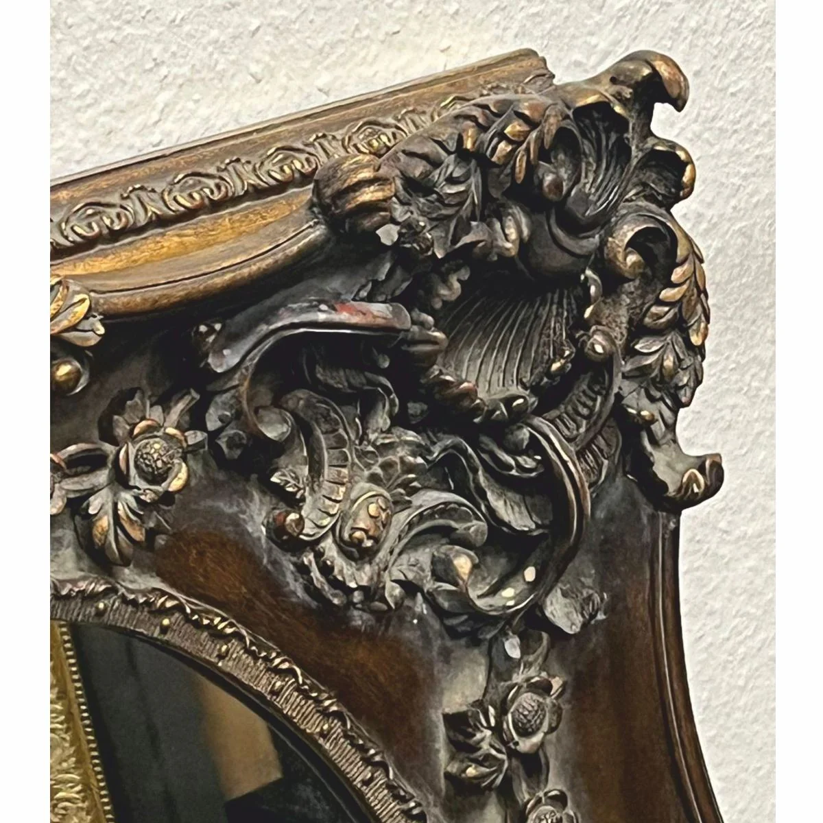 Baroque mirror antique gold / gray H. 88 cm - Baroque style furniture