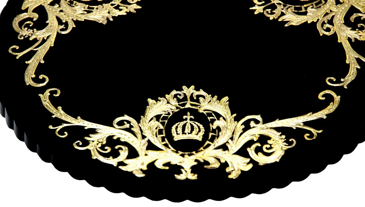 Pompöös by Luxus cake plate with 24 carat gold plating black / gold Ø 32 x H. 11.5 cm - Pompöös cake plate designed by Harald Glööckler