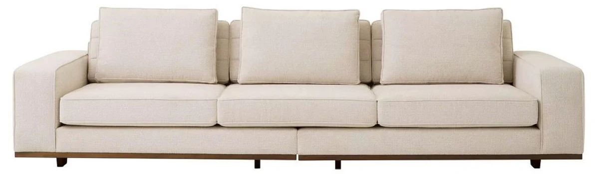 Luxury sofa beige / brown 286 x 110 x H. 80 cm - Living room sofa with cushions - Living room furniture - Luxury furniture - Living room furnishings - Luxury furnishings - Luxury quality