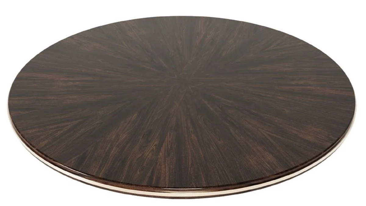 Luxury coffee table dark brown Ø 130 x H. 38 cm - Round solid wood living room table - Living room furniture - Luxury furniture