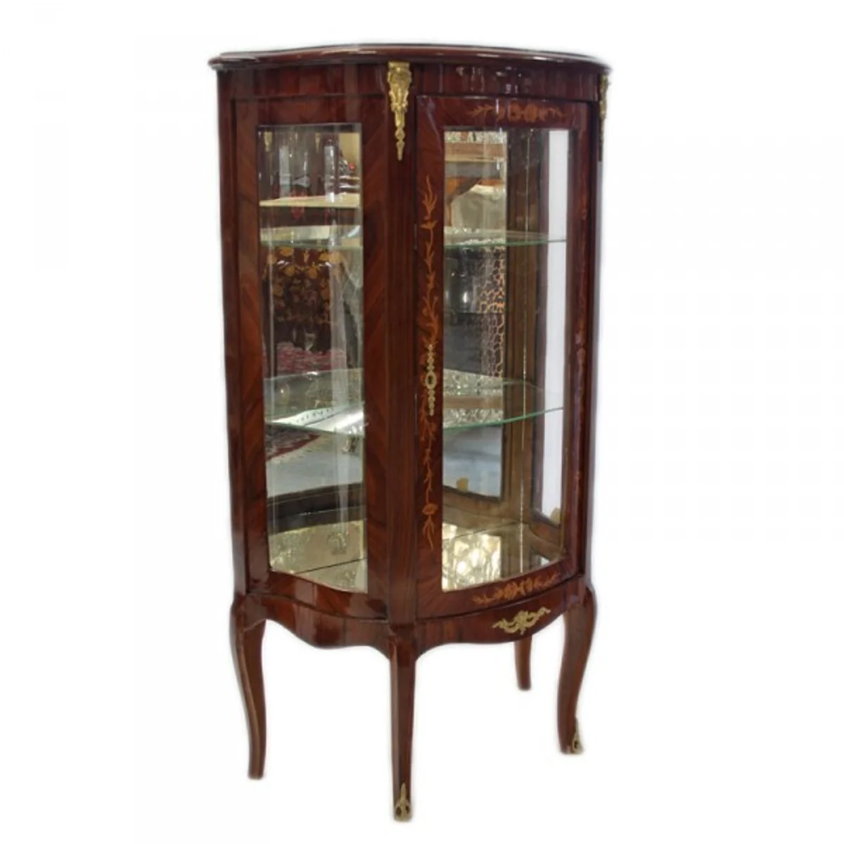 Baroque display cabinet model mahogany - display cabinet - living room cabinet
