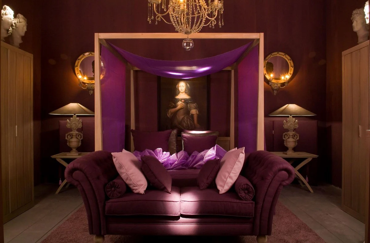 Luxury baroque oil painting lady with flower multicolored / gold 100 x H. 126 cm - hand-painted painting in baroque style - baroque wall decoration