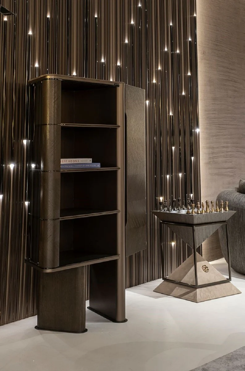 Luxury display cabinet dark brown / bronze 105.95 x 48.15 x H. 170 cm - display cabinet with door - hotel furniture - luxury furniture - luxury collection