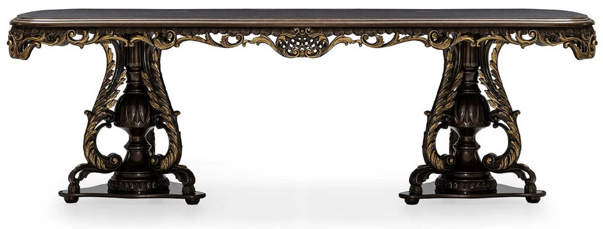 Baroque dining room chair with armrest beige / white / silver - designer chair - luxury quality