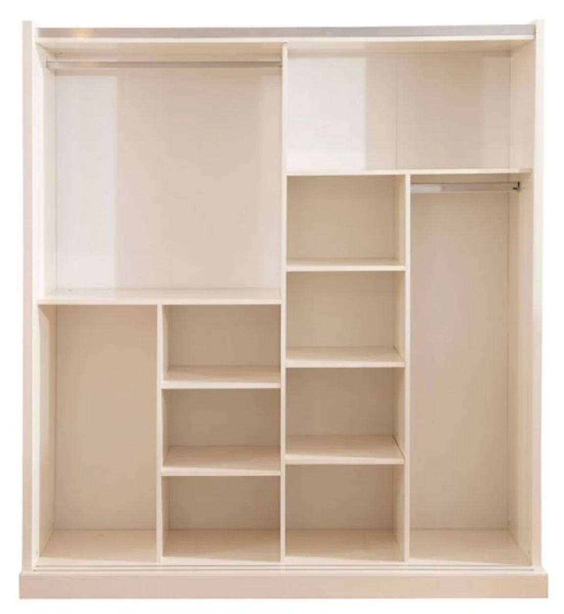 Luxury bedroom wardrobe white / gold 200 x 69 x H. 218 cm - Wardrobe with 2 sliding doors - Bedroom furniture - Hotel furniture - Luxury furniture