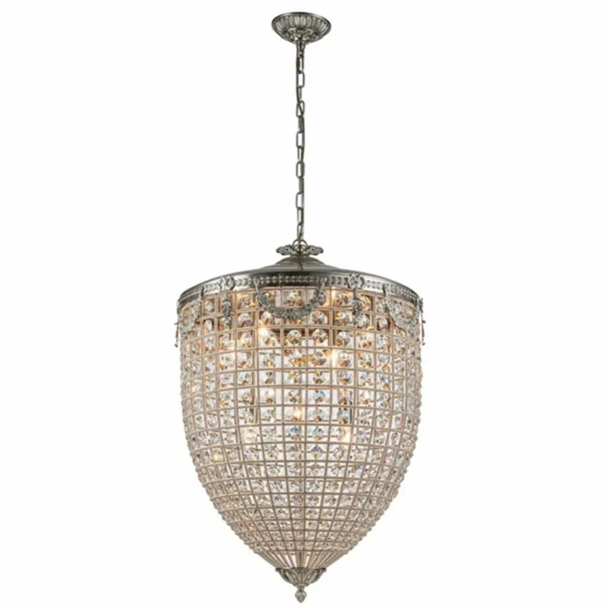 Baroque crystal chandelier silver Ø 60 x H. 85 cm - Baroque lights