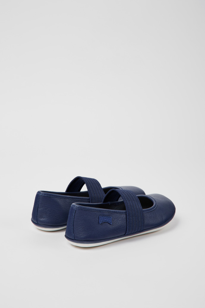 Blue leather ballerinas for boys