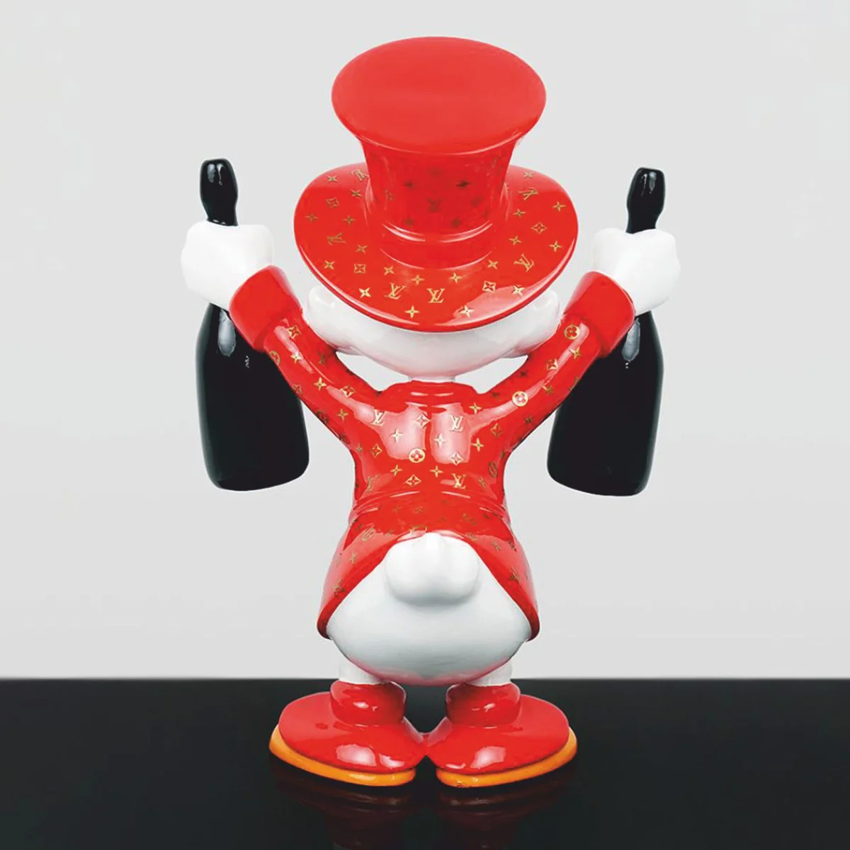 Decorative figure duck red / white / black H. 45 cm - decorative sculpture