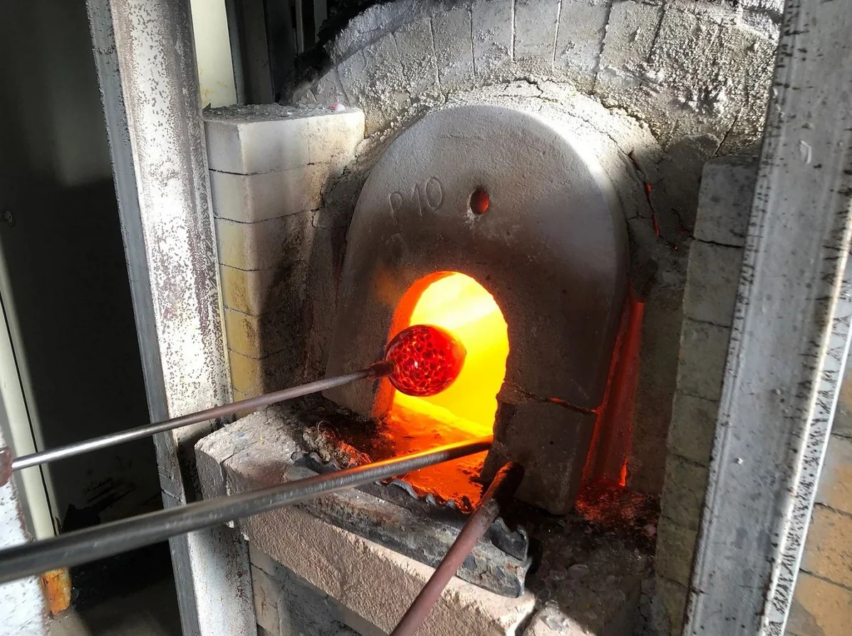 Luxury Murano crystal glass water glass set of 6 yellow / red Ø 8 x H. 10.5 cm - Made in Italy